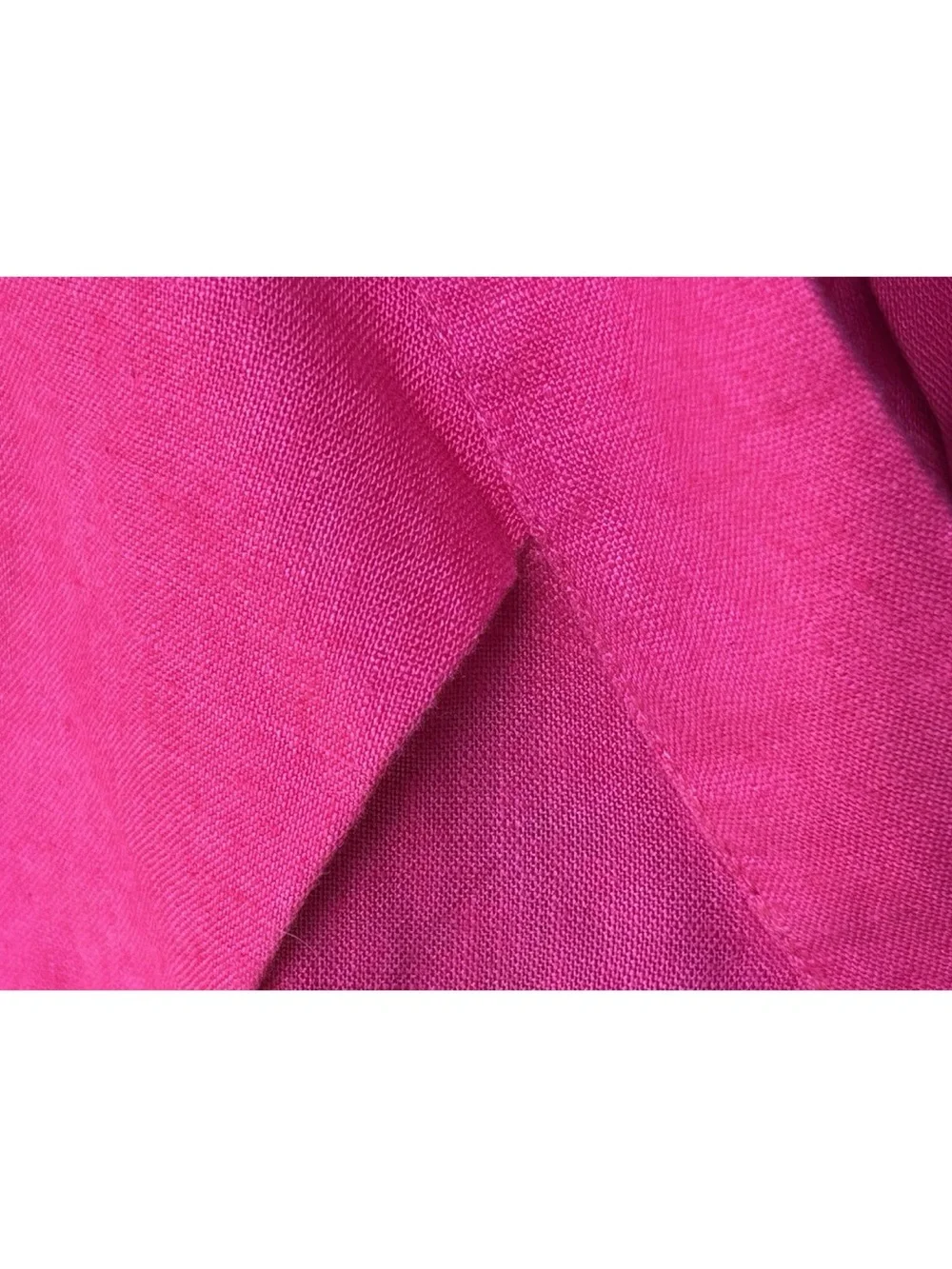Chico's Linen Jacket Size 1 Medium Hot Pink Open Front‎ Waterfall